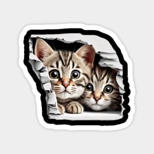 2 Cute Little kitties  kitten Magnet