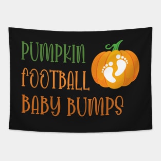 Pumpkin Football Baby Bumps / Football Pregnancy Announcement / Cute Halloween Pumpkin Gift New For Mom Tapestry