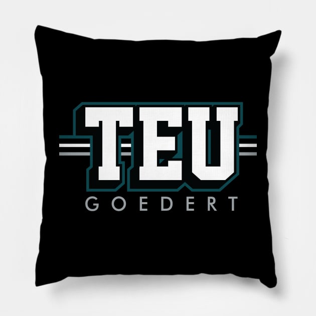 Tight End University - TEU - Dallas Goedert - Philadelphia Eagles Pillow by nicklower