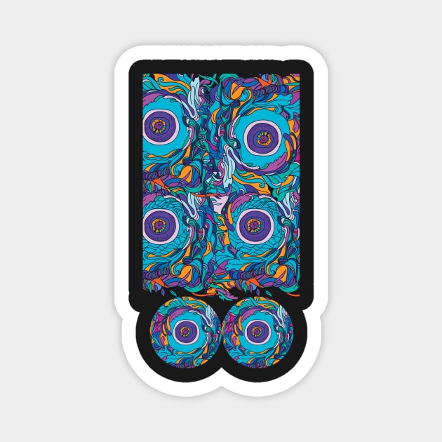 Psychedelic illustration of magic and protective evil eye Magnet by IngaDesign