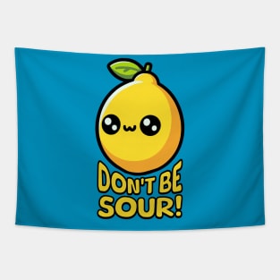 Don't Be Sour! Cute Lemon Pun Tapestry