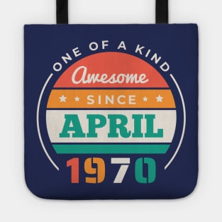 Retro Awesome Since April 1970 Birthday Vintage Bday 1970 Tote