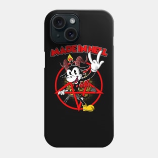 Blackcraft Baphomet retro Cartoon Devil horns 666% Made in Hell Phone Case