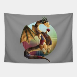 Kawaii Librarian Dragon - With Background Tapestry