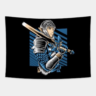 Artwork Illustration Mighty Knight With Golden Sword Tapestry