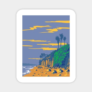 Beacon's Beach in Leucadia State Beach in Encinitas California WPA Poster Art Magnet