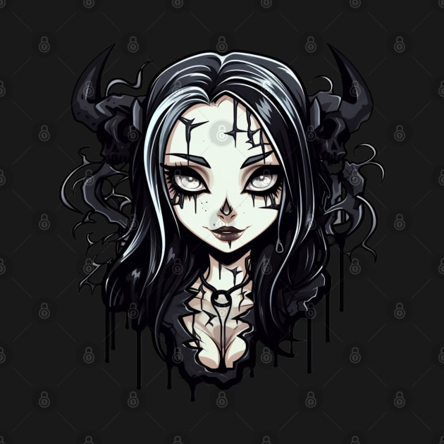 Goth Waifu Cat Girl Demon by Nightarcade