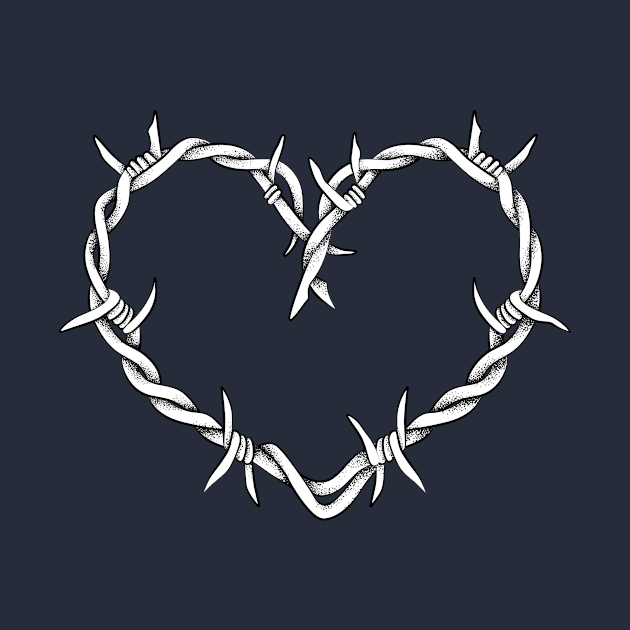 Heart shape of barbed wire by ativka