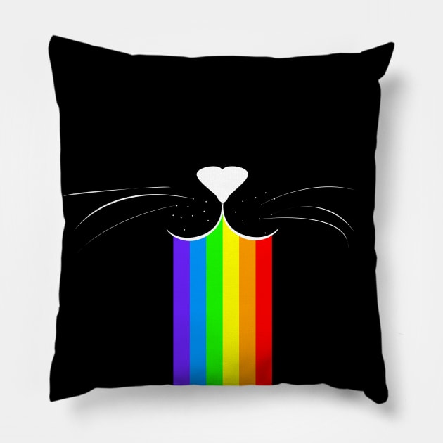 Rainbow cat mouth Pillow by Rishirt