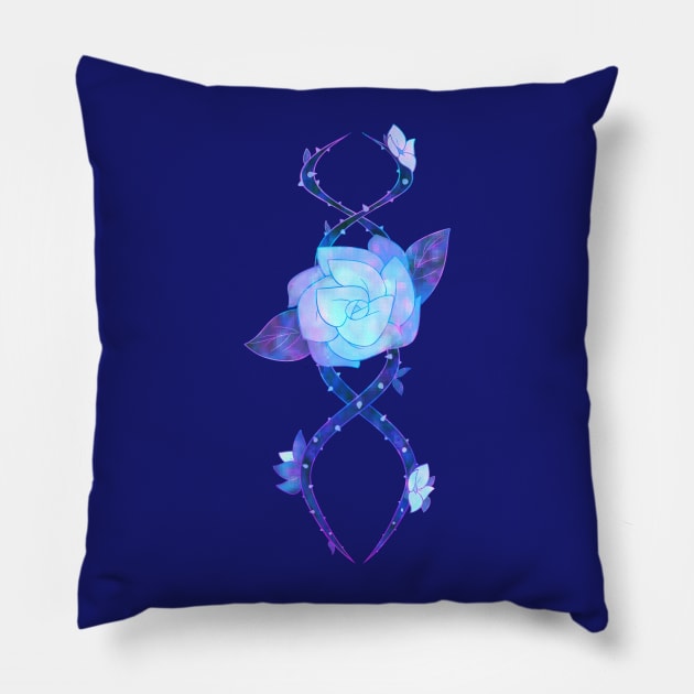 Pixel Ice Rose Vine Pillow by miniyuna