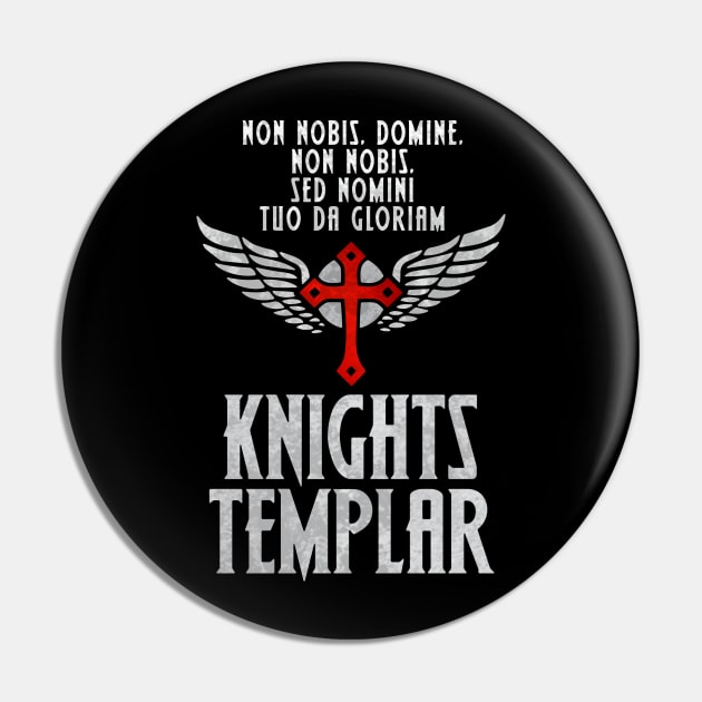 Knights Templar MOTTO insignia / The crusader / Cross and wings vintage style Pin by Naumovski