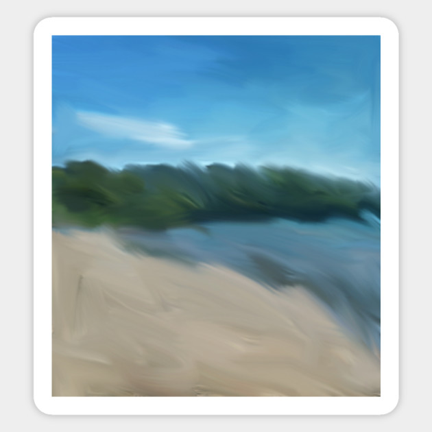 Abstract Beach Paintings Beach Sticker Teepublic