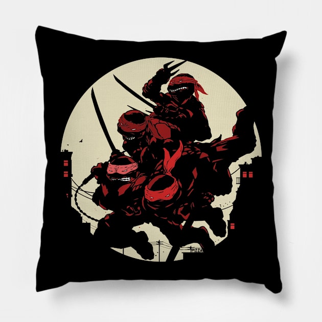 Night On The Town - Red and Cream Pillow by bigbadrobot