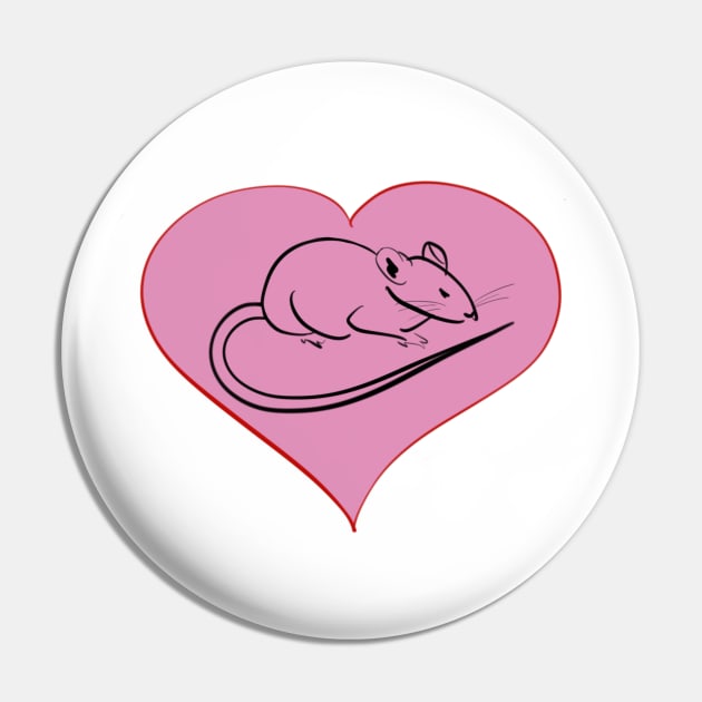 I Heart rat Pin by rand0mity