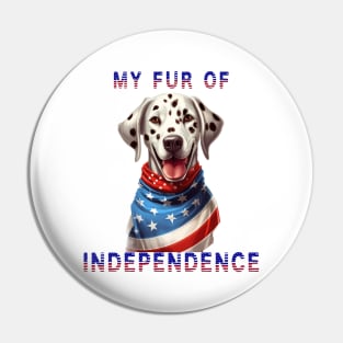 Dalmatian Funny USA Flag 4th of July Fur Of Independence Pin