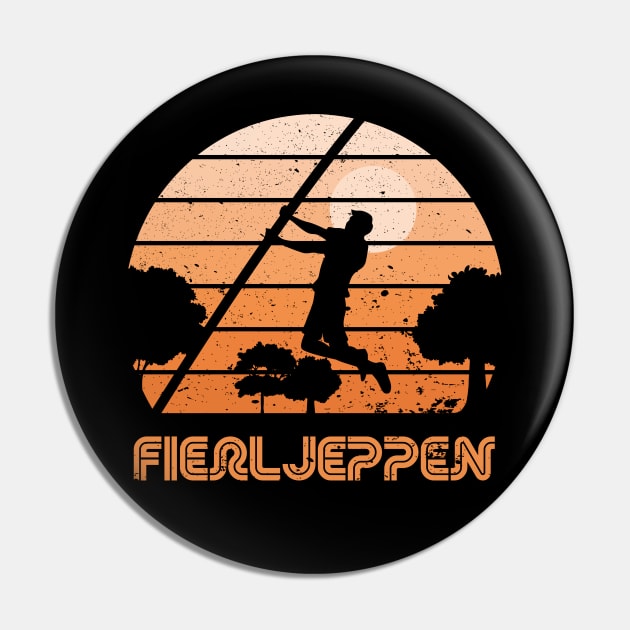 Retro Sunset Fierljeppen Pin by rojakdesigns