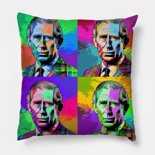 King Charles III - Boho Pop Art Pillow