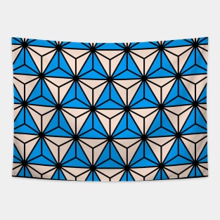 Art Deco Pattern No 57 - Blue - Diamond Geometric Pattern Tapestry