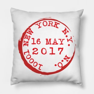 New York City Manhattan Chelsea Zip Code Clinton Postmark Postage Stamp Pillow