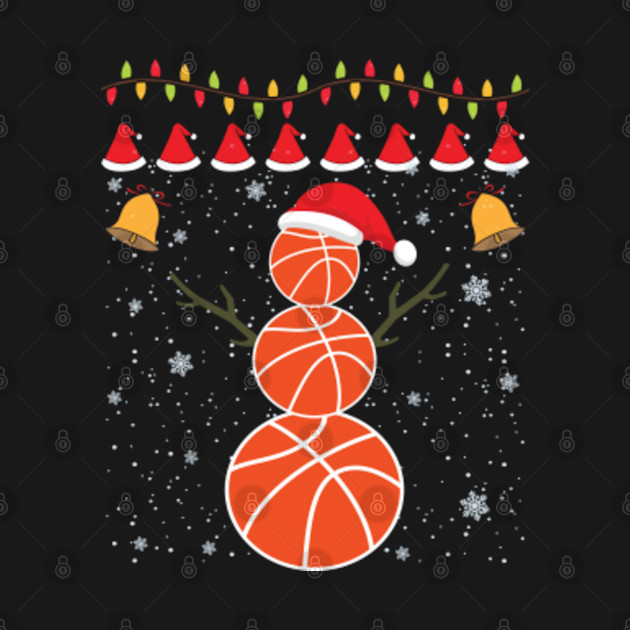 Disover Basketball Funny Snowman Christmas Ornament Xmas Kids Gift - Basketball Christmas - T-Shirt