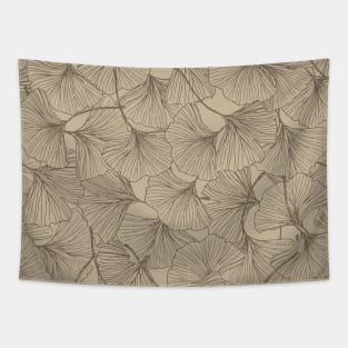 Ginkgo Biloba Tree Leaves Vintage Pattern Tapestry