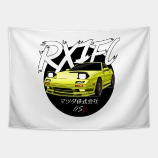 JDM RX-7 [FC] Yellow Black Sun Edition Tapestry