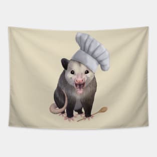 Chef Opossum - cute possum in a chefs hat Tapestry