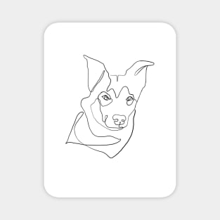 Dog one line minimalist art Magnet