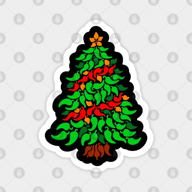 Chili Pepper Holiday Tree Magnet by dreambeast.co