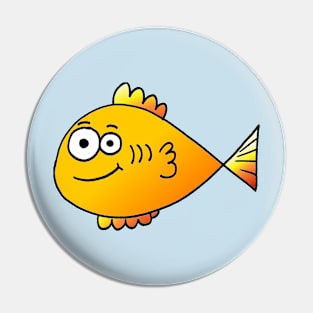 Happy Goldfish Doodle Pin