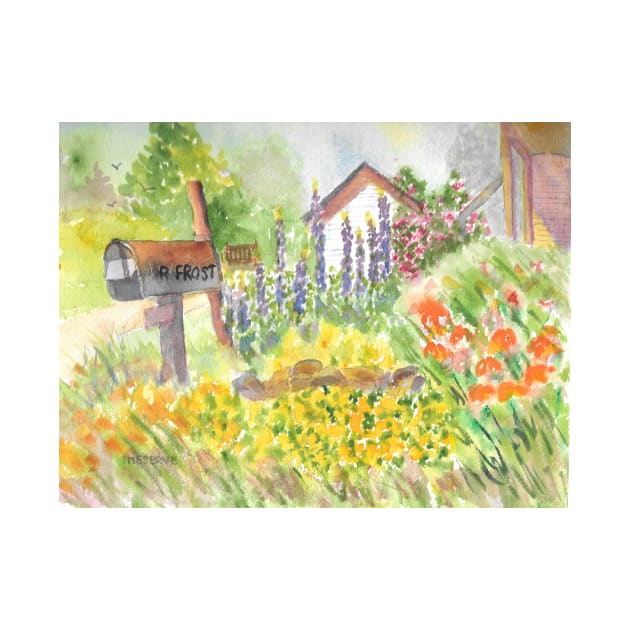 Robert Frost Homestead with June Lupins by ROSEANN MESERVE 