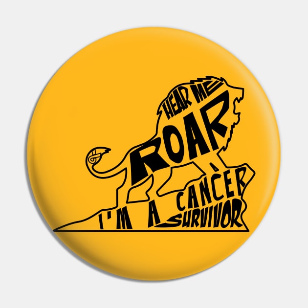 Sarcoma Cancer Awareness yellow ribbon hear me roar I'm a cancer survivor Pin by Shaderepublic