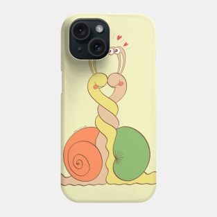 Slimy snails intertwining their bodies and falling in love Phone Case