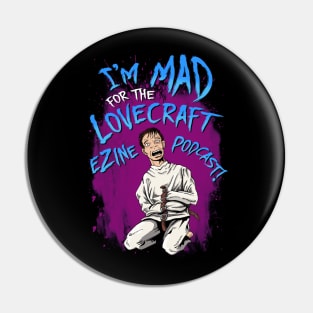 Lovecraft eZine Podcast - blue text, purple background Pin