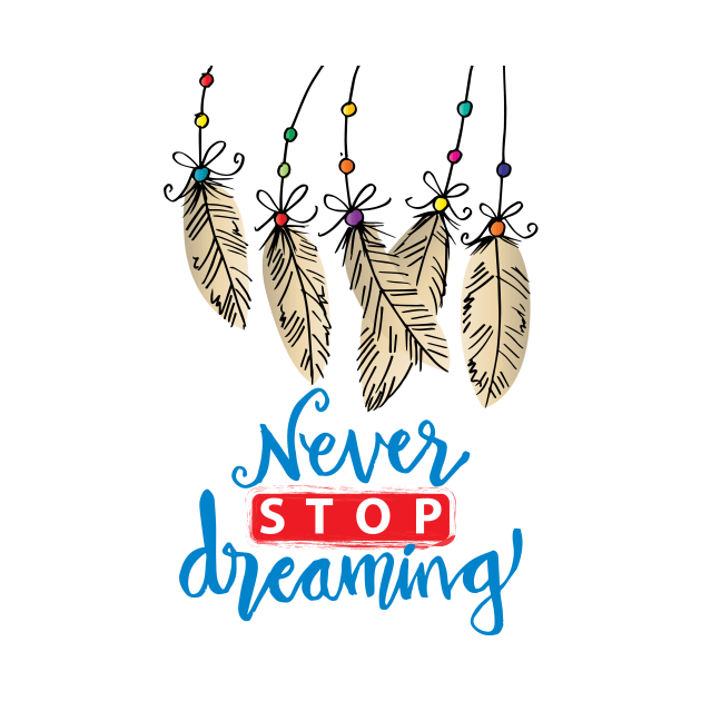 Never stop dreaming hand lettering. by Handini _Atmodiwiryo