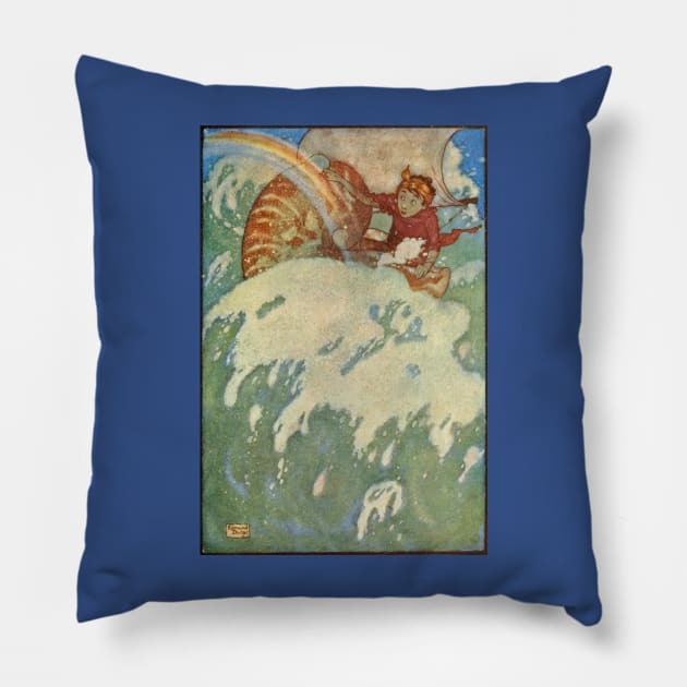 The Sea Fairy and The Land Fairy - Edmund Dulac Pillow by forgottenbeauty