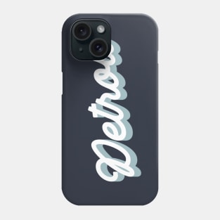 detroit cursive script Phone Case