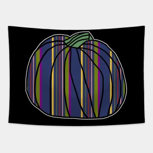 Halloween Horror Pumpkin Dark Blue Stripes Tapestry