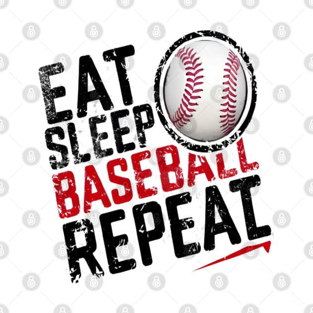 Eat Sleep Baseball Repeat Funny Baseball Player by justingreen