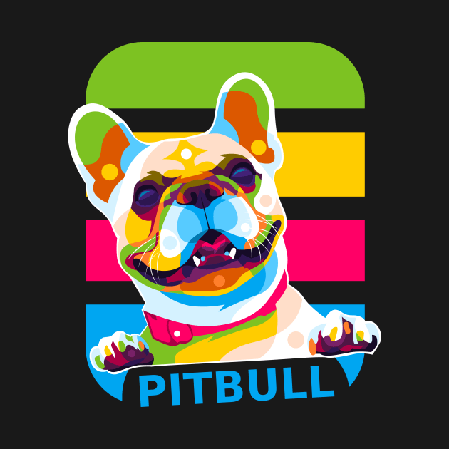 Little Pitbull Colorful Pop Art by wpaprint