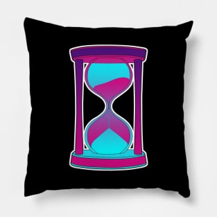 Vaporwave Hourglass Sticker Style Design Pillow