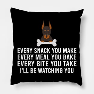 Every Meal You Bake Reflecting the Grace of Doberman Pinschers Pillow