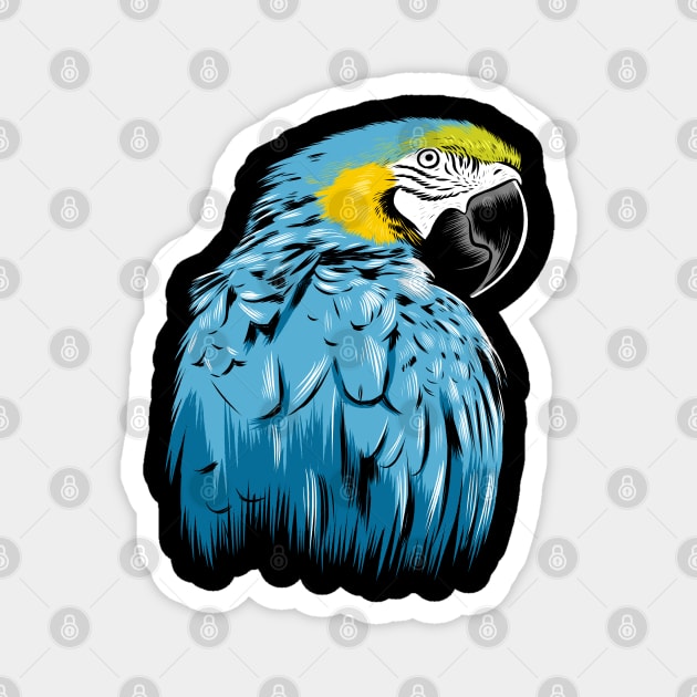 Blue macaw Magnet by albertocubatas