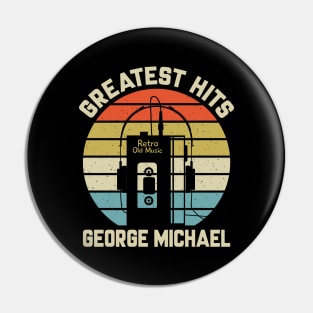 Greatest Hits George Retro Walkman Michael Vintage Art Pin