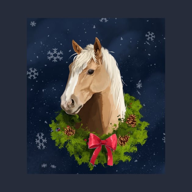 Snowy Holiday Horse by Ink Raven