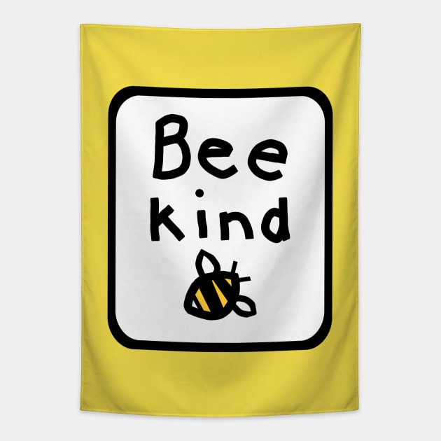 Framed Bee Kind Sign of Kindness Graphic Tapestry by ellenhenryart