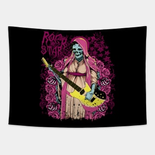 feamle guitarist skeleton flourish Tapestry