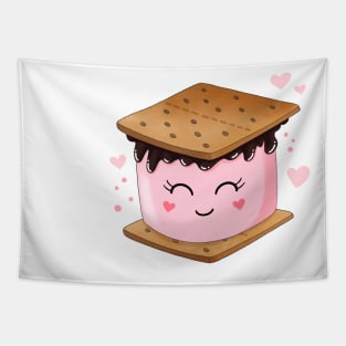 Pink Marshmallow Smores Tapestry