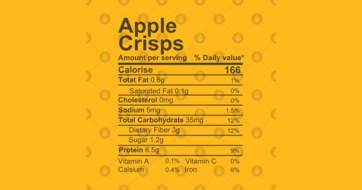 apple crisp Nutrition Facts Nutrition Facts Kids Hoodie TeePublic