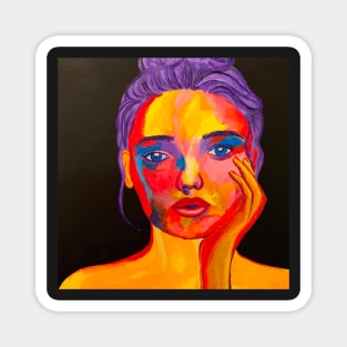 Colourful Women’s Face Magnet